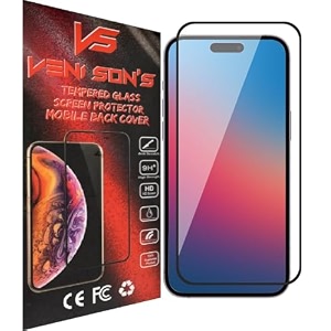 veni son39s new d hd tempered glass screen protector with full coverage hd lucidity compatible for iphone 1515 pro black