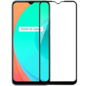 veni son39s tempered glass screen protector compatible for realme c15 rm c20 rlm c21 with edge to edge coverage and easy installation kit pack of 1 black