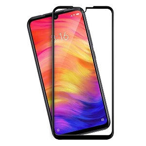 veni son39s tempered glass screen protector compatible for redmi note 7 7s 7 pro with edge to edge coverage and easy installation kit pack of 1 black