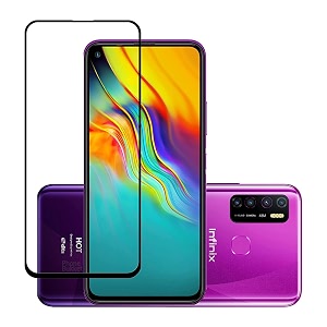 veni son39s tempered glass screen protector compatible for infinix hot 9 with edge to edge coverage and easy installation kit pack of 1 black
