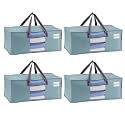 VENO Heavy Duty Moving Bags, Storage Bags, Clear Window, Light Blue, 4 Pack