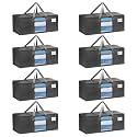 VENO Heavy Duty Moving Bags, Storage Bags, Clear Window, Gray, 8 Pack