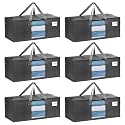 VENO Heavy Duty Moving Bags, Storage Bags, Clear Window, Gray, 6 Pack