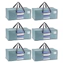 VENO Heavy Duty Moving Bags, Storage Bags, Clear Window, Light Blue, 6 Pack