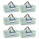 VENO Heavy Duty Moving Bags, Storage Bags, Clear Window, Light Green,6 Pack