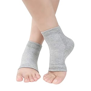vented moisturizing gel heel sock  1 pair toeless spa socks for cracked heels dry feet amp foot calluses  foot care treatment multicolor