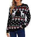 VENTELAN Women's Christmas Sweater Funny Christmas Tree Ugly Pullover Snowflake Long Sleeve Sweater Shirt