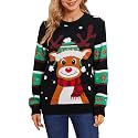 VENTELAN Women's Christmas Sweater Funny Christmas Tree Ugly Pullover Snowflake Long Sleeve Sweater Shirt