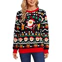 VENTELAN Women's Christmas Sweater Funny Christmas Tree Ugly Pullover Snowflake Long Sleeve Sweater Shirt