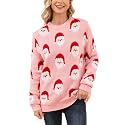 VENTELAN Women's Christmas Sweater Funny Christmas Tree Ugly Pullover Snowflake Long Sleeve Sweater Shirt