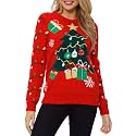 VENTELAN Women's Christmas Sweater Funny Christmas Tree Ugly Pullover Snowflake Long Sleeve Sweater Shirt