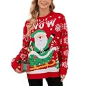 VENTELAN Women's Christmas Sweater Funny Christmas Tree Ugly Pullover Snowflake Long Sleeve Sweater Shirt