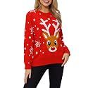 VENTELAN Women's Christmas Sweater Funny Christmas Tree Ugly Pullover Snowflake Long Sleeve Sweater Shirt
