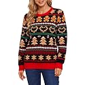VENTELAN Women's Christmas Sweater Funny Christmas Tree Ugly Pullover Snowflake Long Sleeve Sweater Shirt