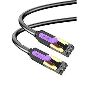 vention cat 7 ethernet cable 165ft lan cable high speed 10gbps 600mhzs rj45 network lan cable gold-plated short ethernet cable for pc ps54 xbox router modem etc