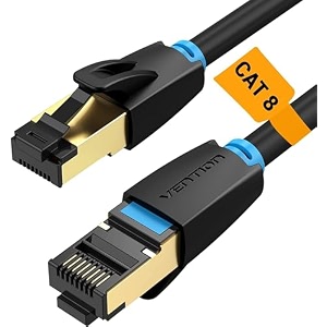 vention cat 8 ethernet cable 15m flat high speed internet cable 40gbps 2000mhz rj45 network lan cable gold-plated short ethernet cable for pc ps54 xbox router modem etc