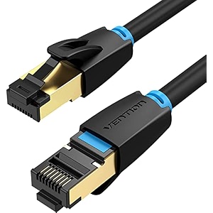 vention cat 8 ethernet cable 15m flat high speed internet cable 40gbps 2000mhz rj45 network lan cable gold-plated short ethernet cable for pc ps54 xbox router modem etc