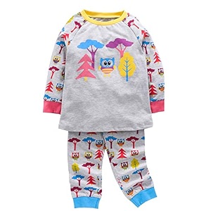 ventra full sleeves owl print night suit - grey