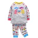 Ventra Full Sleeves Owl Print Night Suit - Grey