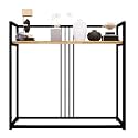 Ventuos Modern Black Console Table – Slim &amp; Stylish Hallway Table for Living Room, Home Garden, Entryway &amp; Office | Durable Metal Frame with Wooden Top, Multipurpose Decorative Accent Table