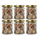 Ventuos Small Glass jar Set of 6 pcs Coming with Metal Golden Color Air Tight and Rust Proof Cap, Capacity 200 ml Approx. Made in India (Glass Container Air Tight) (Round Shape)
