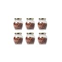 Ventuos Small Glass jar Set of 6 pcs Coming with Metal Golden Color Air Tight and Rust Proof Cap, Capacity 400 ml Approx. Made in India (Glass Container Air Tight) (Matka Shape)
