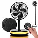 VENTY Portable Fan - Wireless Battery Operated Fan - 4 Speeds - LED Lighting - Carry Case &amp; Remote Control - Cruise Travel - Outdoor Travel RV Power Bank With USB-C Port (Black with Case)