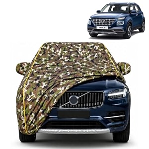 venue 100 waterproof car cover  dustproof sun protection cover  soft cotton lining  triple stitched  mirror pocket  antenna pocket  all weather body cover army