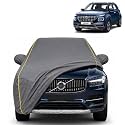 Venue 100% Waterproof Car Cover | Dustproof Sun Protection Cover | Soft Cotton Lining | Triple Stitched | Mirror Pocket | Antenna Pocket | All Weather Body Cover (Grey with Yellow Piping)