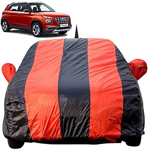 venue dustproof car cover with mirror amp antenna pockets red blue stripes taffeta polystertriple stitched compatible with hyundai venue car cover 2019 to 2022 venue car accessories