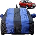 Venue Dustproof Car Cover with Mirror &amp; Antenna Pockets, Royal Blue Stripes, Taffeta Polyster,Triple Stitched, Compatible with Hyundai Venue Car Cover (2019 to 2022), Venue Car Accessories