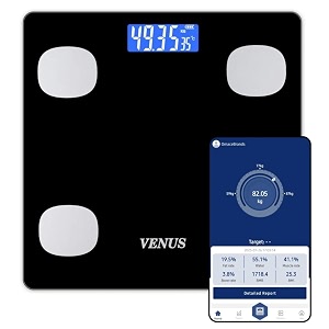 venus india bmi weight scale amp body fat analyzer with iosandroid app sync25 essential composition metrics weighing machine for home health monitoring black