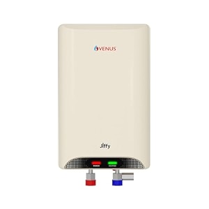 venus jiffy 3j30 3 litre instant water heater for bathroom  high grade ss inner tank with 5 years guarantee  copper heating element with 2 year guarantee ivory