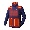 Venustas Men's Lightweight Heated Jacket with Battery, 6-Zone Electric Puffer Winter Coat for Outdoor Camping Hiking