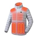 Venustas Men's Lightweight Heated Jacket with Battery, 6-Zone Electric Puffer Winter Coat for Outdoor Camping Hiking
