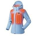 Venustas Women's Waterproof Heated Jacket with Battery &amp; Detachable Hood
