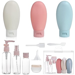 venzina travel bottles for toiletries 11 pcs refillable kit