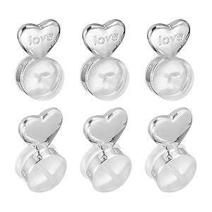 venzina heart earring backs for droopy ears silicone 6 pcs