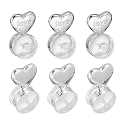 Venzina Heart Earring Backs for Droopy Ears, Silicone, 6 Pcs