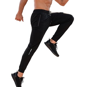 Venzina Mens Quick-Dry 4-Way Stretch Joggers Tapered