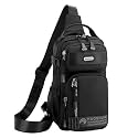 Venzina® Sling Bag for Men Waterproof Nylon Cross body Bag Multi Pocket Shoulder Bag Fashion Side Bag with Handle & Adjustable Strap, Convenient Chest Bag for Commuting, Travel