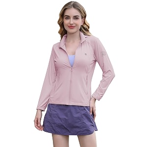 venzina women39s upf 50 lightweight athletic jacket uv sun protection full zip cooling hoodie long sleeve sunscreen protective clothing for women for outdoor hiking s-xl