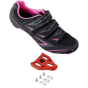 venzo bicycle men39s or women39s road cycling riding shoes - 3 velcro straps- compatible with peloton shimano spd amp look arc delta - perfect for indoor spin road racing bikes black
