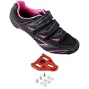 Venzo Bicycle Men's or Women's Road Cycling Riding Shoes - 3 Velcro Straps- Compatible with Peloton Shimano SPD & Look ARC Delta - Perfect for Indoor Spin Road Racing Bikes Black