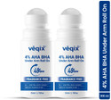 veqix 4% AHA BHA | Reduces Pigmentation & Odour | Fragrance Free Underarm Deodorant Roll-on - For Women (100 ml, Pack of 2)