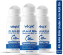 veqix 4% AHA BHA | Reduces Pigmentation & Odour | Fragrance Free Underarm Deodorant Roll-on - For Women (150 ml, Pack of 3)