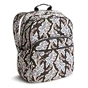 Vera Bradley Women's Large Bancroft Backpack - Performance Twill, Calyx + Quill Black, One Size