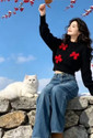 VeraaApparel Women Woven Round Neck Black Sweater