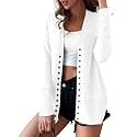 VERABENDI Women's Lightweight Cardigan Sweater Snap Button Front