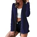 VERABENDI Women's Lightweight Cardigan Sweater Snap Button Front